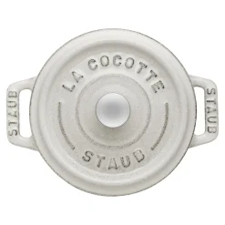 Mini Cocotte 10 cm, rund, Weisser Trüffel, Gusseisen