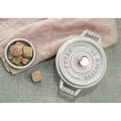 Mini Cocotte 10 cm, rund, Weisser Trüffel, Gusseisen