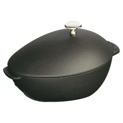 Muscheltopf 25 cm, Gusseisen, Schwarz