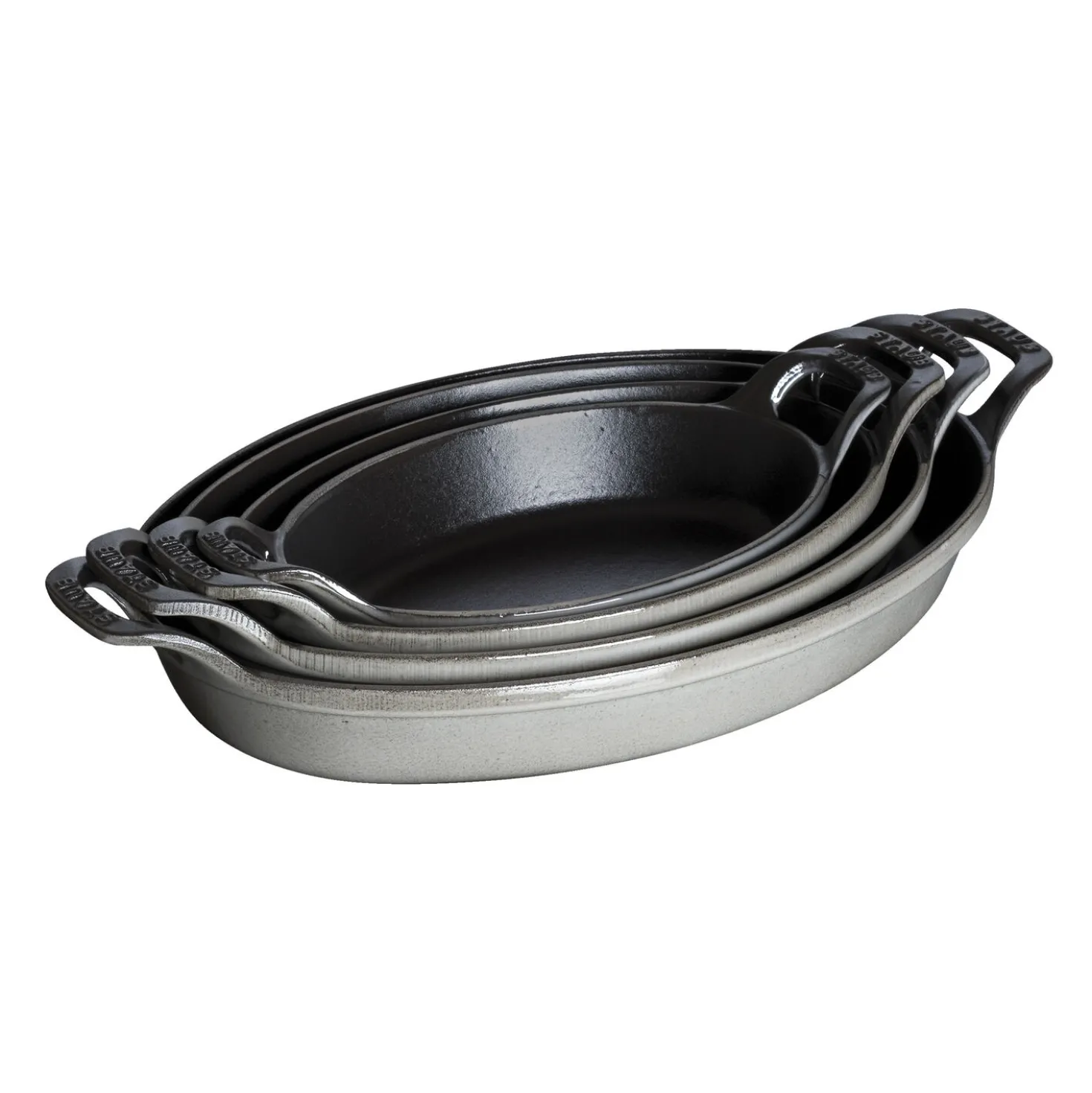 Ofenform 21 cm, oval, Graphit-Grau, Gusseisen