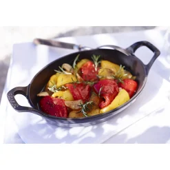 Ofenform 15 cm, oval, Graphit-Grau, Gusseisen