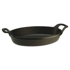 Ofenform 21 cm, oval, Schwarz, Gusseisen