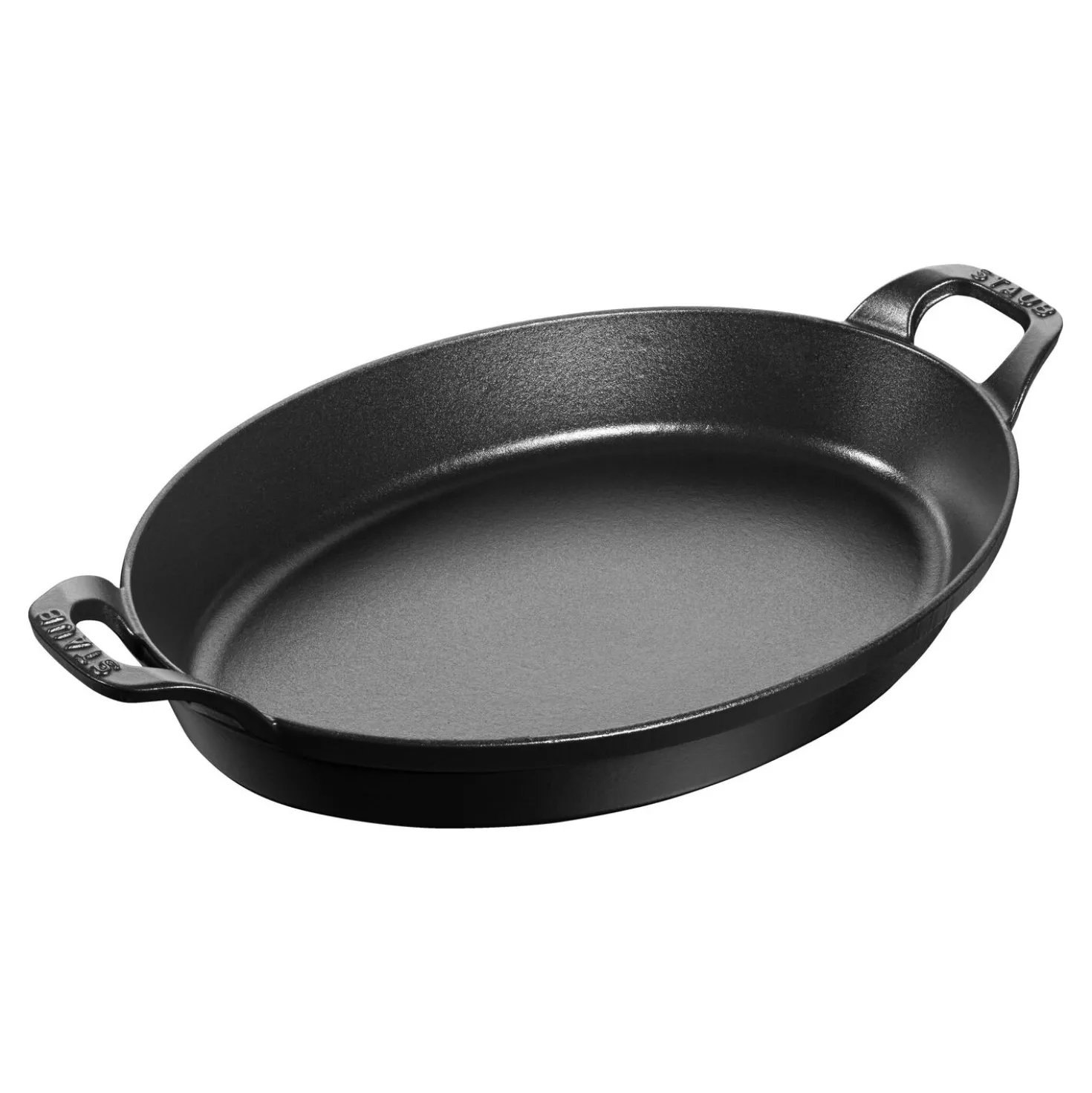 Ofenform 32 cm, oval, Schwarz, Gusseisen