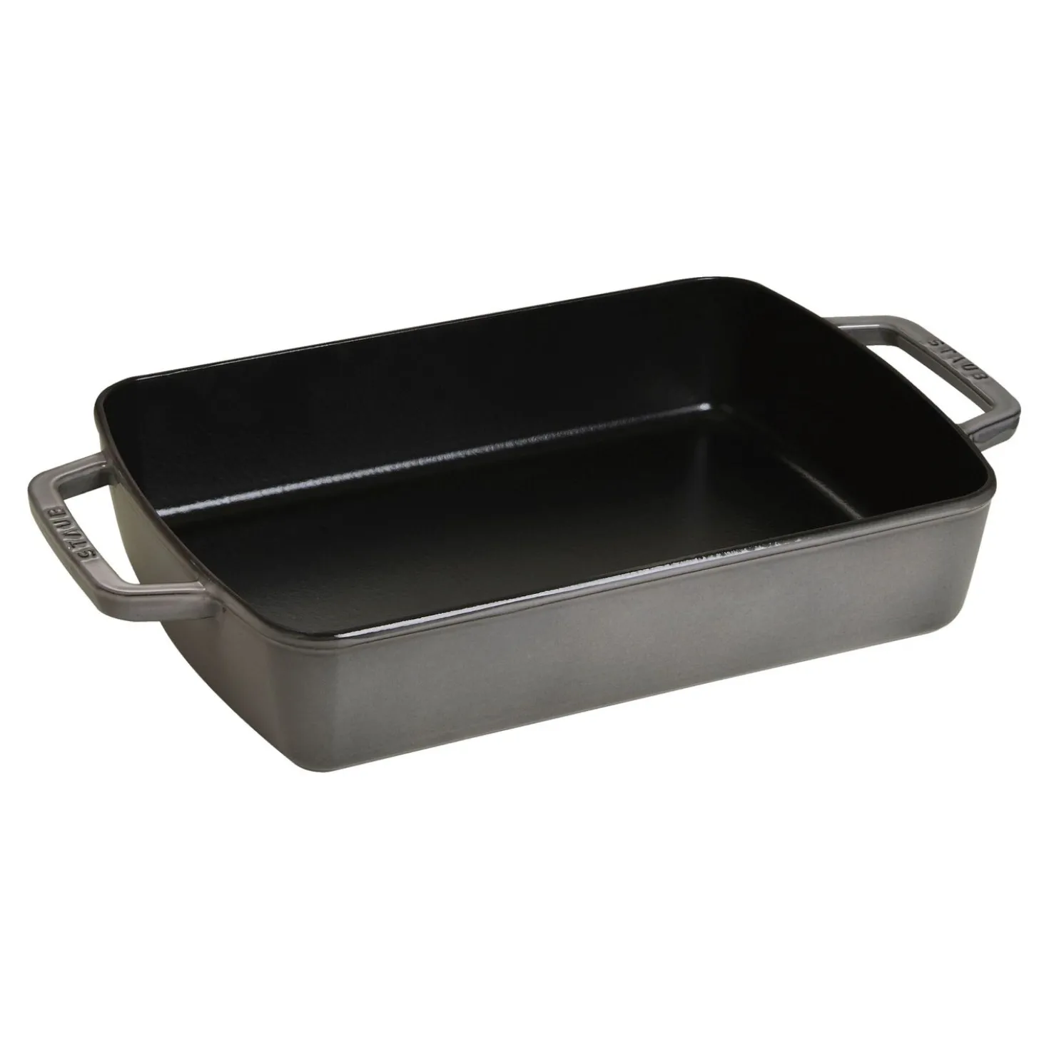 Ofenform 30 x 20 cm, rechteckig, Graphit-Grau, Gusseisen