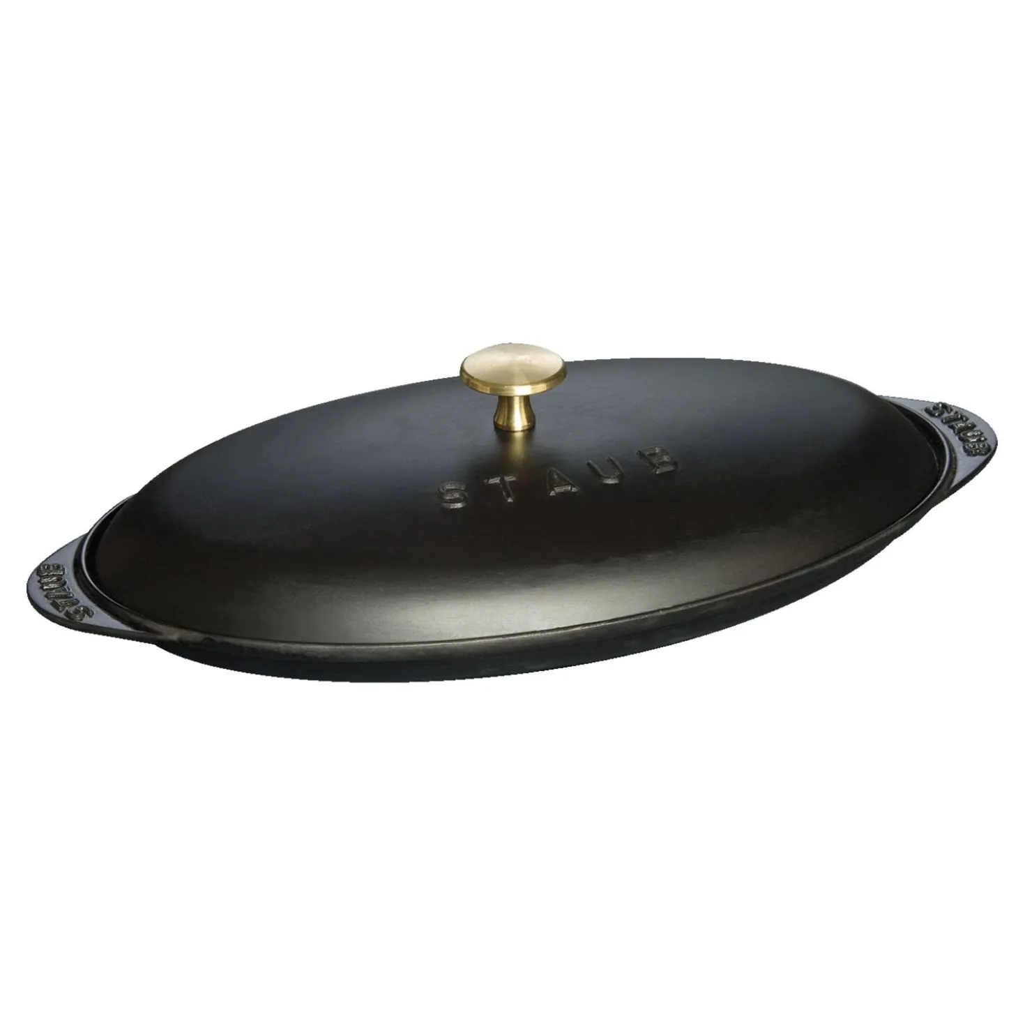 Ofenform mit Deckel 31 cm, oval, Schwarz, Gusseisen