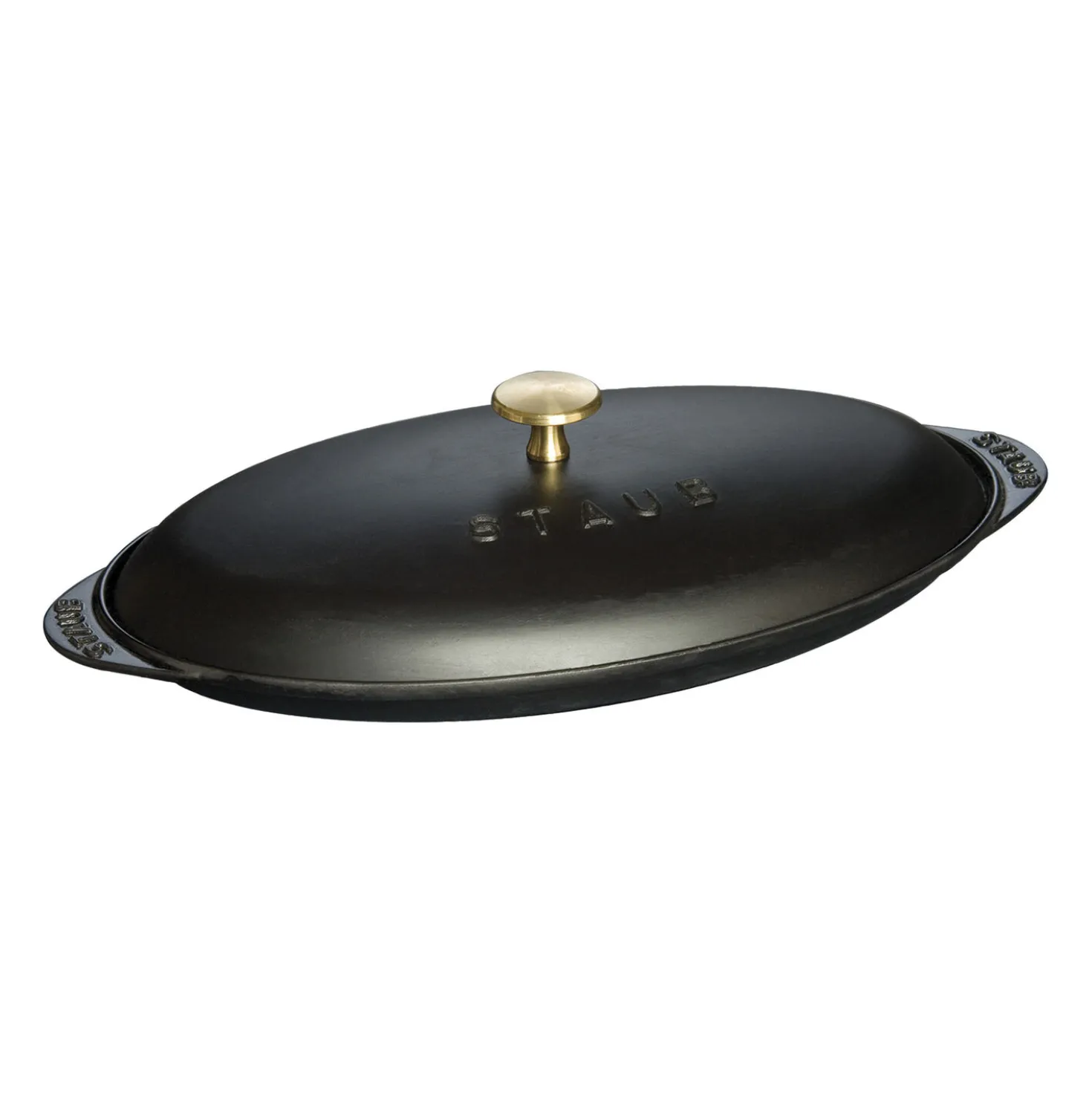 Ofenform mit Deckel 31 cm, oval, Schwarz, Gusseisen