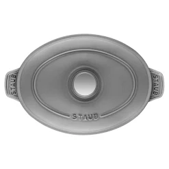 Ofenform mit Deckel 23 cm, oval, Graphit-Grau, Gusseisen