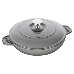 Ofenform mit Deckel 20 cm, rund, Graphit-Grau, Gusseisen