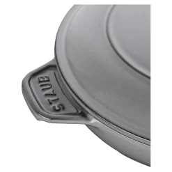 Ofenform mit Deckel 20 cm, rund, Graphit-Grau, Gusseisen