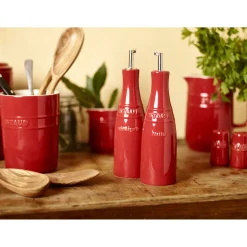 Öl- & Essigset 20 cm, Kirsch-Rot, Keramik