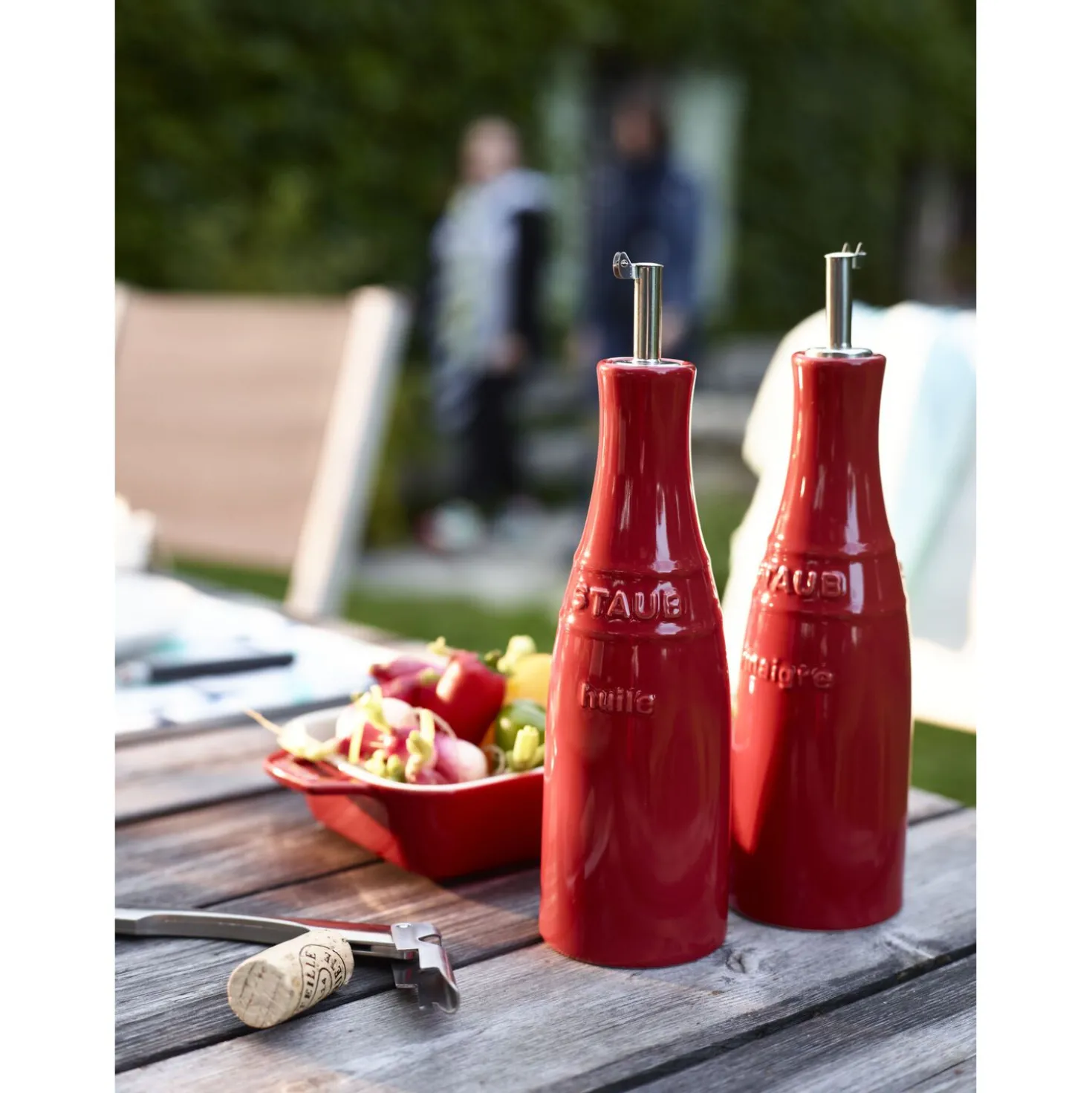 Öl- & Essigset 20 cm, Kirsch-Rot, Keramik