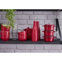 Öl- & Essigset 20 cm, Kirsch-Rot, Keramik