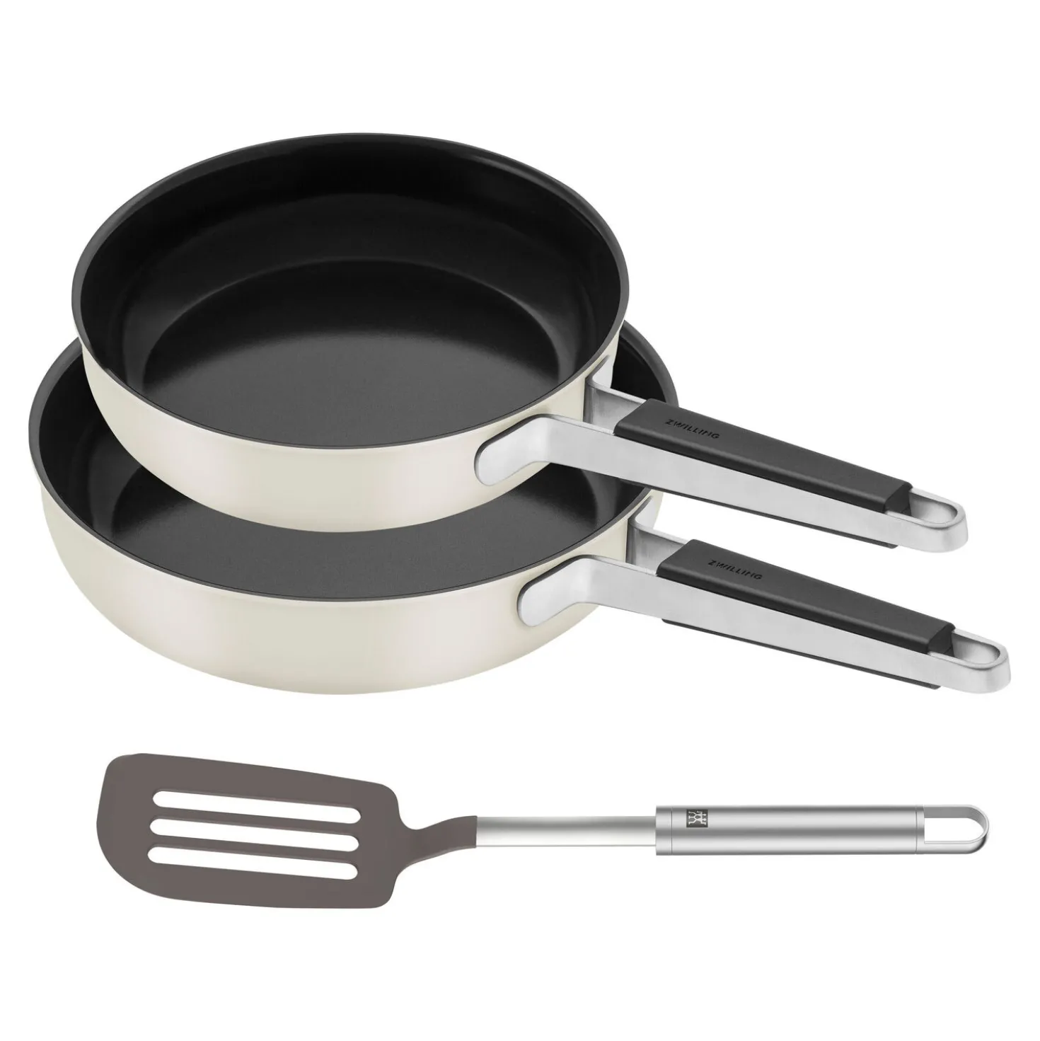 Pfannen-Set mit 28 cm Pfanne, 24 cm Pfanne und Pfannenwender, 3-tlg.