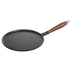 Pfannkuchenpfanne 28 cm, rund, Schwarz, Gusseisen