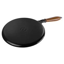Pfannkuchenpfanne 28 cm, rund, Schwarz, Gusseisen