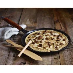 Pfannkuchenpfanne 28 cm, rund, Schwarz, Gusseisen