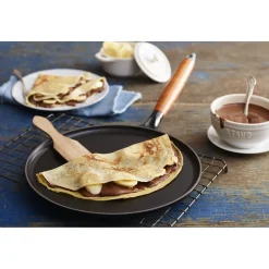 Pfannkuchenpfanne 28 cm, rund, Schwarz, Gusseisen