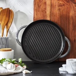 Pure Grill 26 cm, rund, Graphit-Grau, Gusseisen