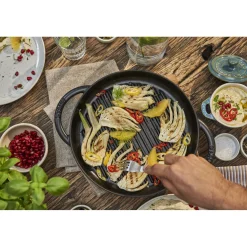Pure Grill 26 cm, rund, Schwarz, Gusseisen