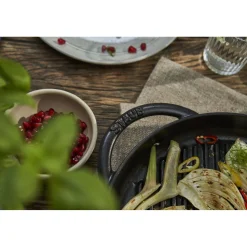 Pure Grill 26 cm, rund, Schwarz, Gusseisen