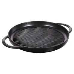 Pure Grill 30 cm, rund, Schwarz, Gusseisen