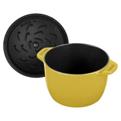 Reis-Cocotte 16 cm, rund, Citron, Gusseisen