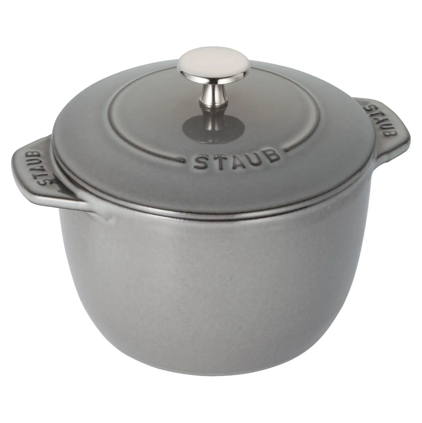 Reis-Cocotte 16 cm, rund, Graphit-Grau, Gusseisen