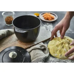 Reis-Cocotte 16 cm, rund, Schwarz, Gusseisen