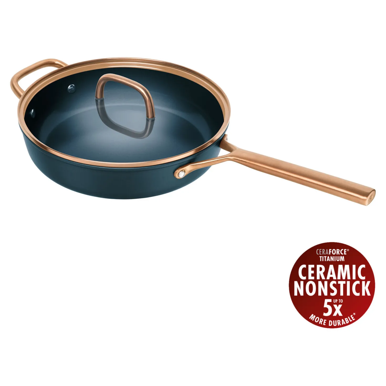 Schmorpfanne mit Glasdeckel 28 cm, Aluminium