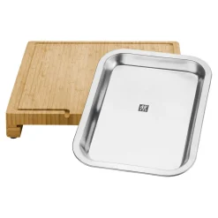 Schneidbrett mit Auffangschale 39 cm x 30 cm, Bambus