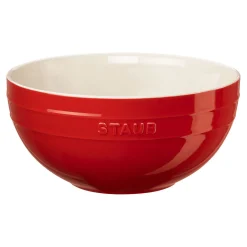 Schüssel 24 cm, rund, Kirsch-Rot, Keramik