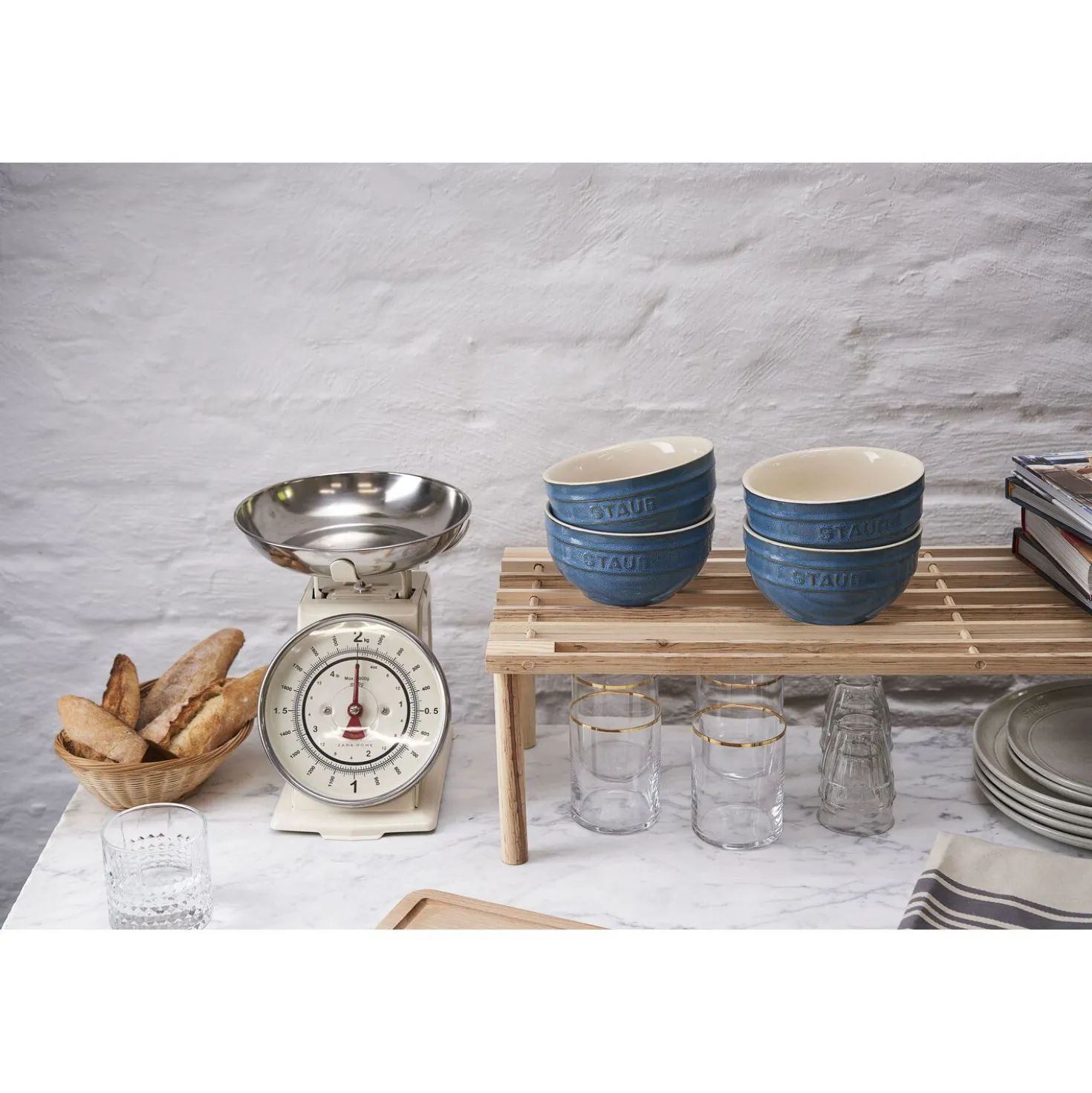 Schüssel Set 14 cm / 4-tlg, Antik-Türkis, Keramik