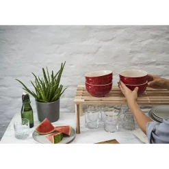 Schüssel Set 14 cm / 4-tlg, Kirsch-Rot, Keramik