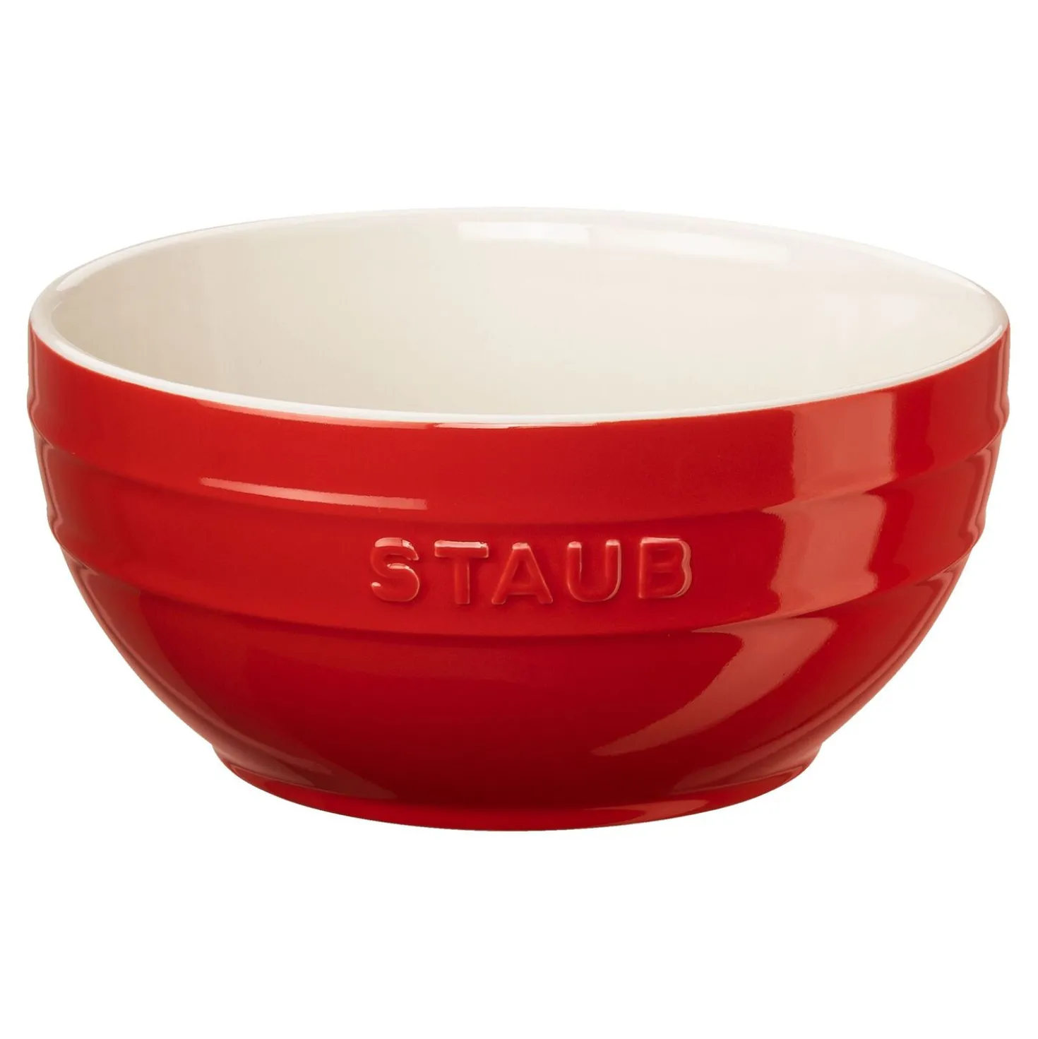 Schüssel-Set mit Vakuumdeckeln, 18 cm/ 24 cm/ 4-tlg., Kirschrot/ Weiß, Keramik