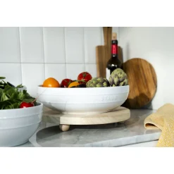 Schüssel-Set mit Vakuumpumpe und -deckeln, 18 cm/ 24 cm/ 5-tlg., Weiß, Keramik