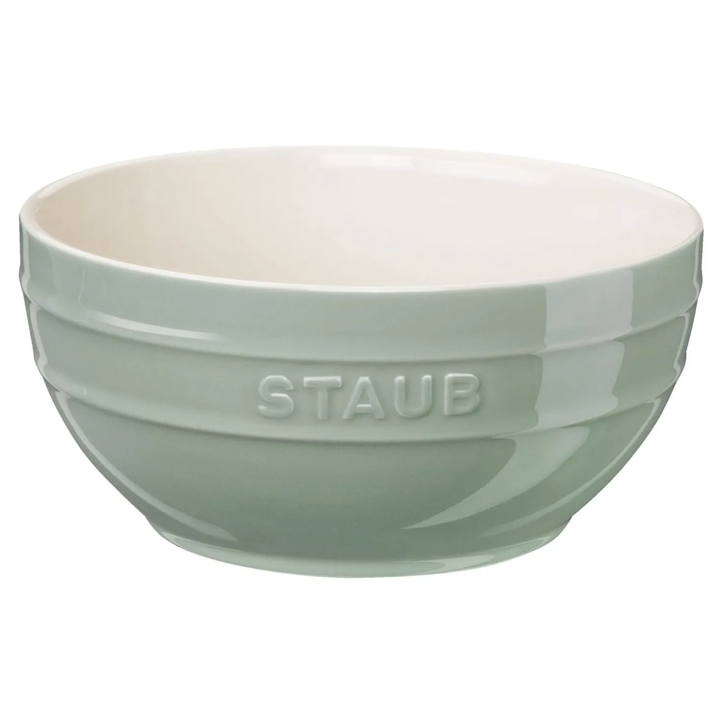 Schüssel-Set mit Vakuumpumpe und -deckeln, 18 cm/ 24 cm/ 5-tlg., Eukalyptus/ Weiß, Keramik