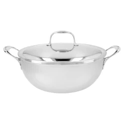 Servierpfanne mit doppelwandigem Deckel 28 cm, 18/10 Edelstahl