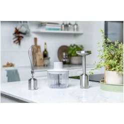 Stabmixer & Zubeh&ouml;r Set, 4-tlg., Silber-Weiß, Edelstahl/Kunststoff