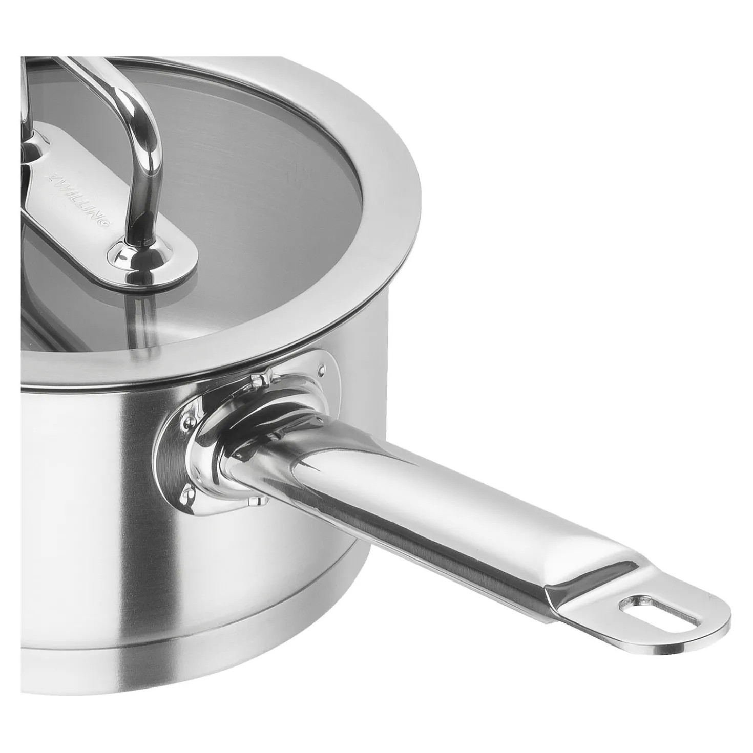 Stieltopf 16 cm, 18/10 Edelstahl, Silber