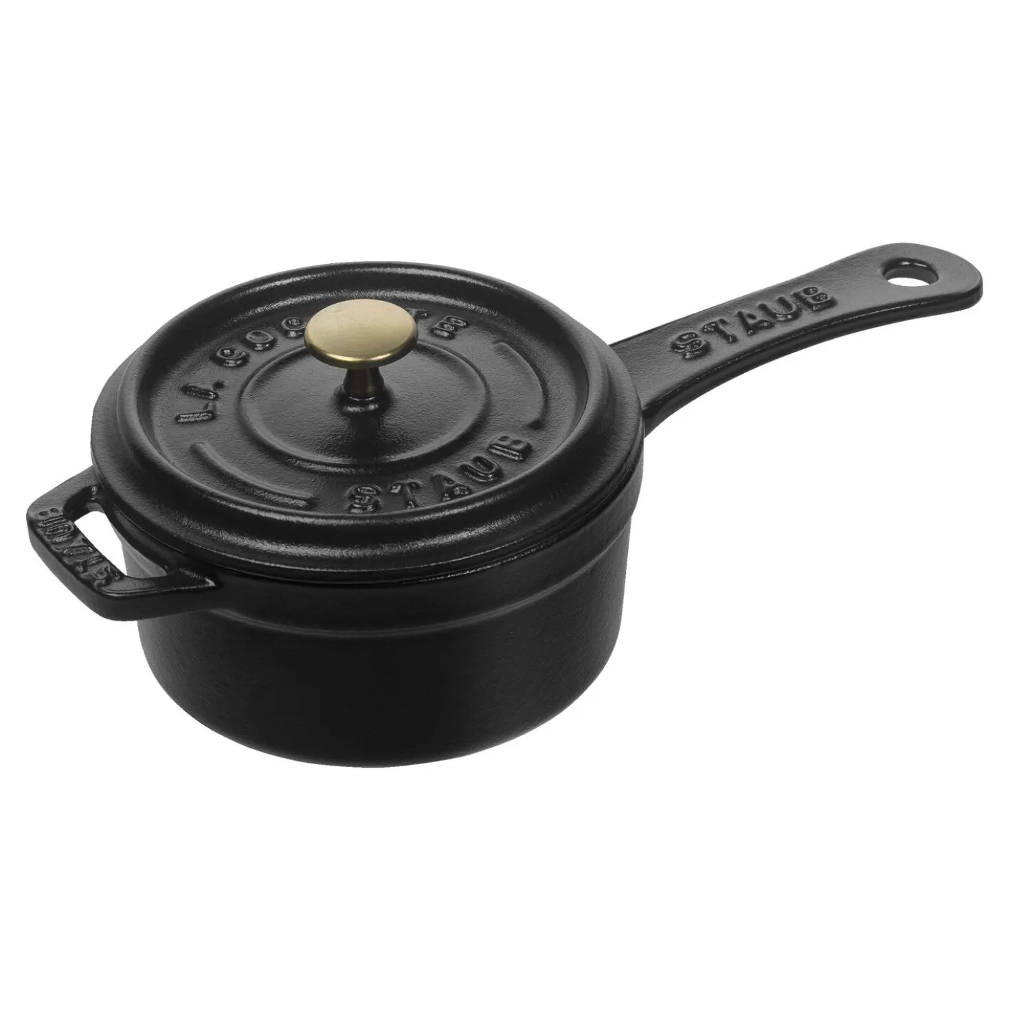 Stieltopf 10 cm, Gusseisen, Schwarz