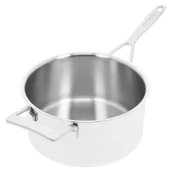 Stieltopf mit Deckel, 22 cm, 18/10 Edelstahl
