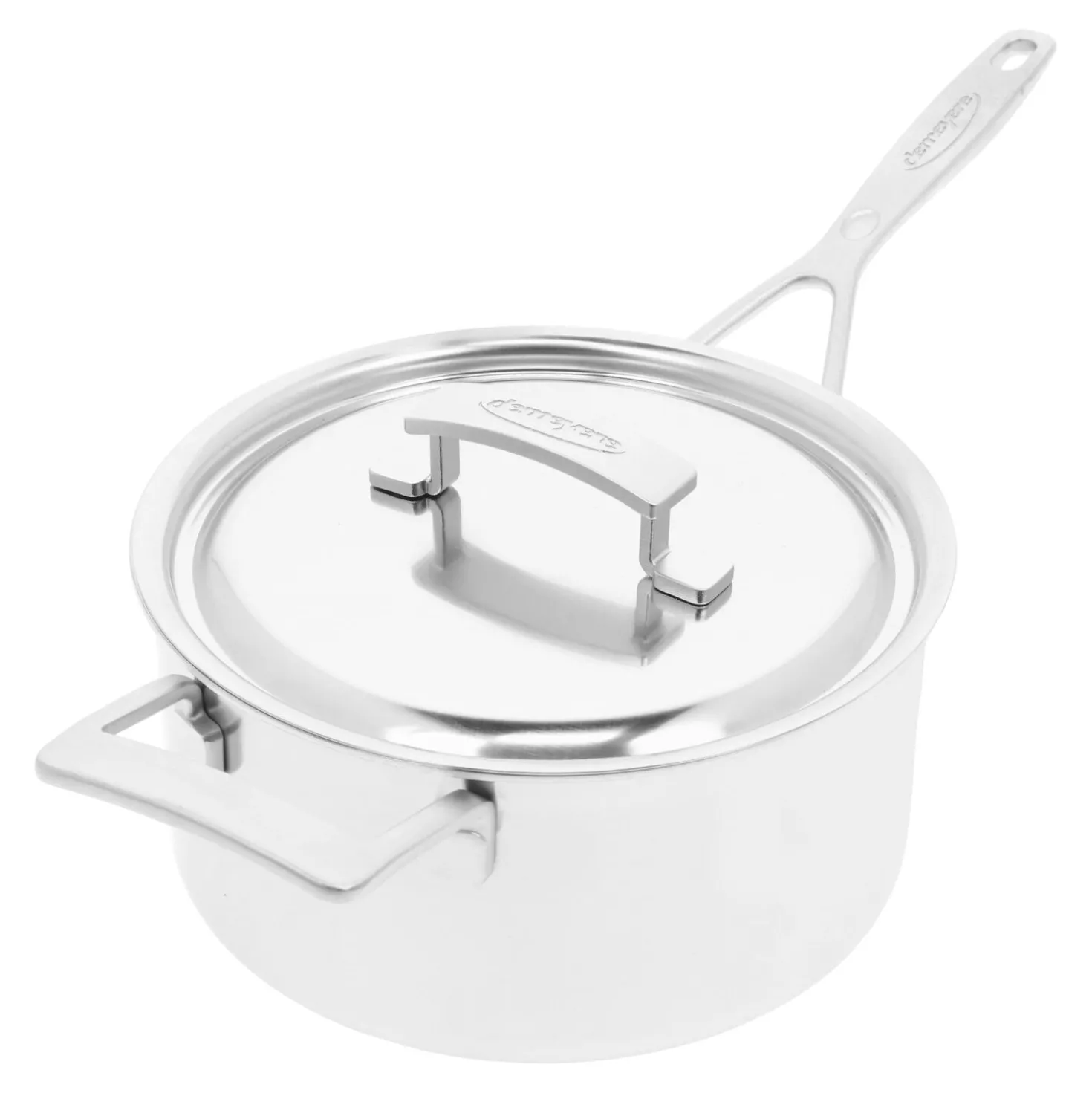 Stieltopf mit Deckel, 22 cm, 18/10 Edelstahl