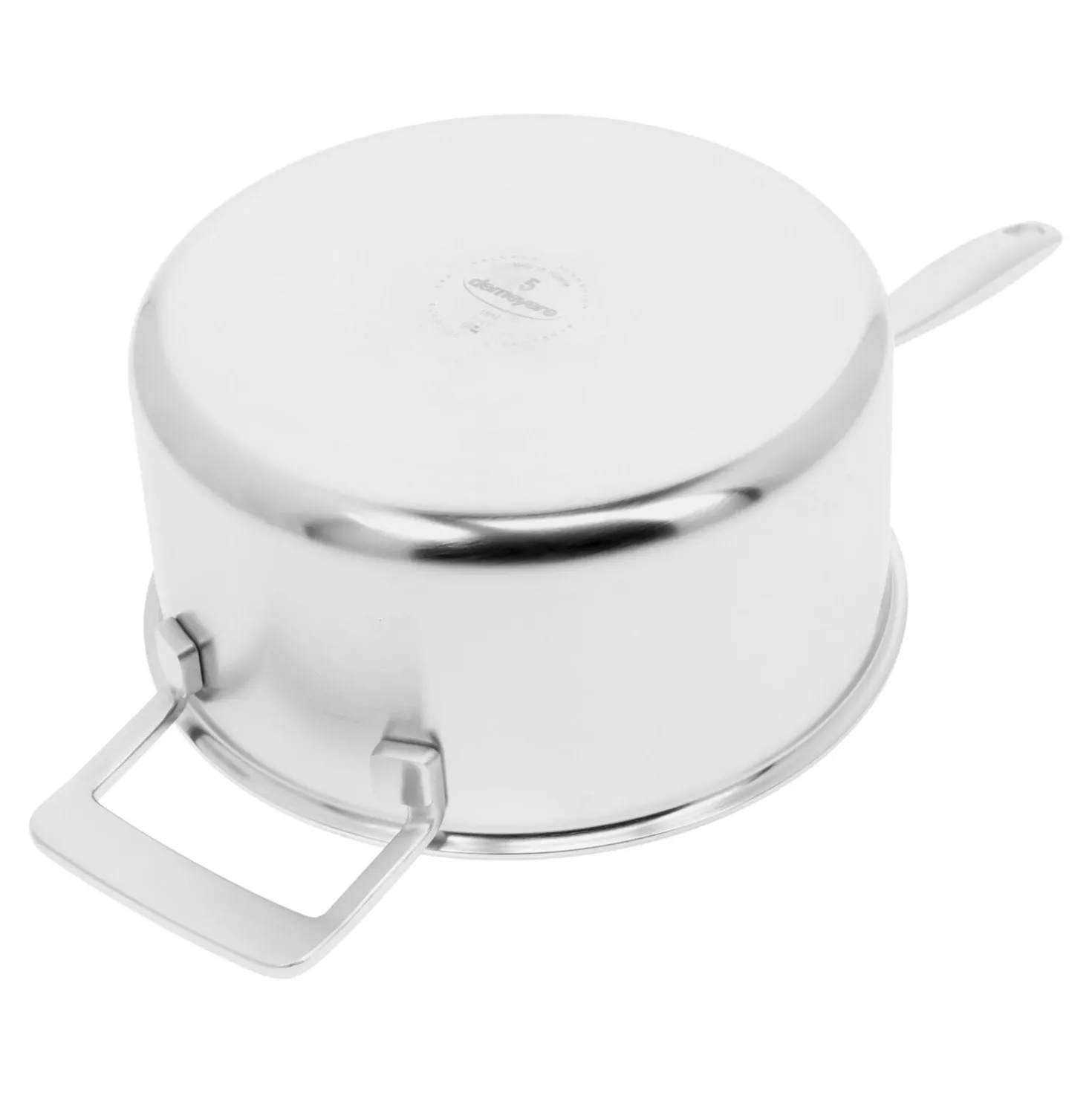Stieltopf mit Deckel, 22 cm, 18/10 Edelstahl