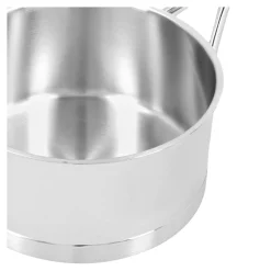 Stieltopf mit Deckel 16 cm, 18/10 Edelstahl, Silber