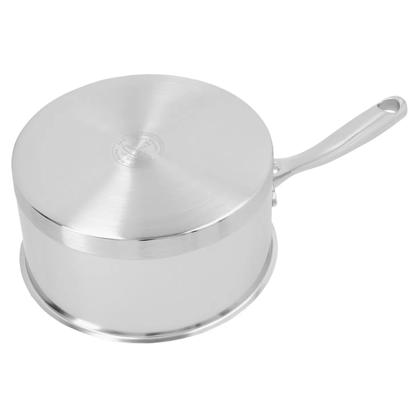 Stieltopf mit Deckel 16 cm, 18/10 Edelstahl, Silber