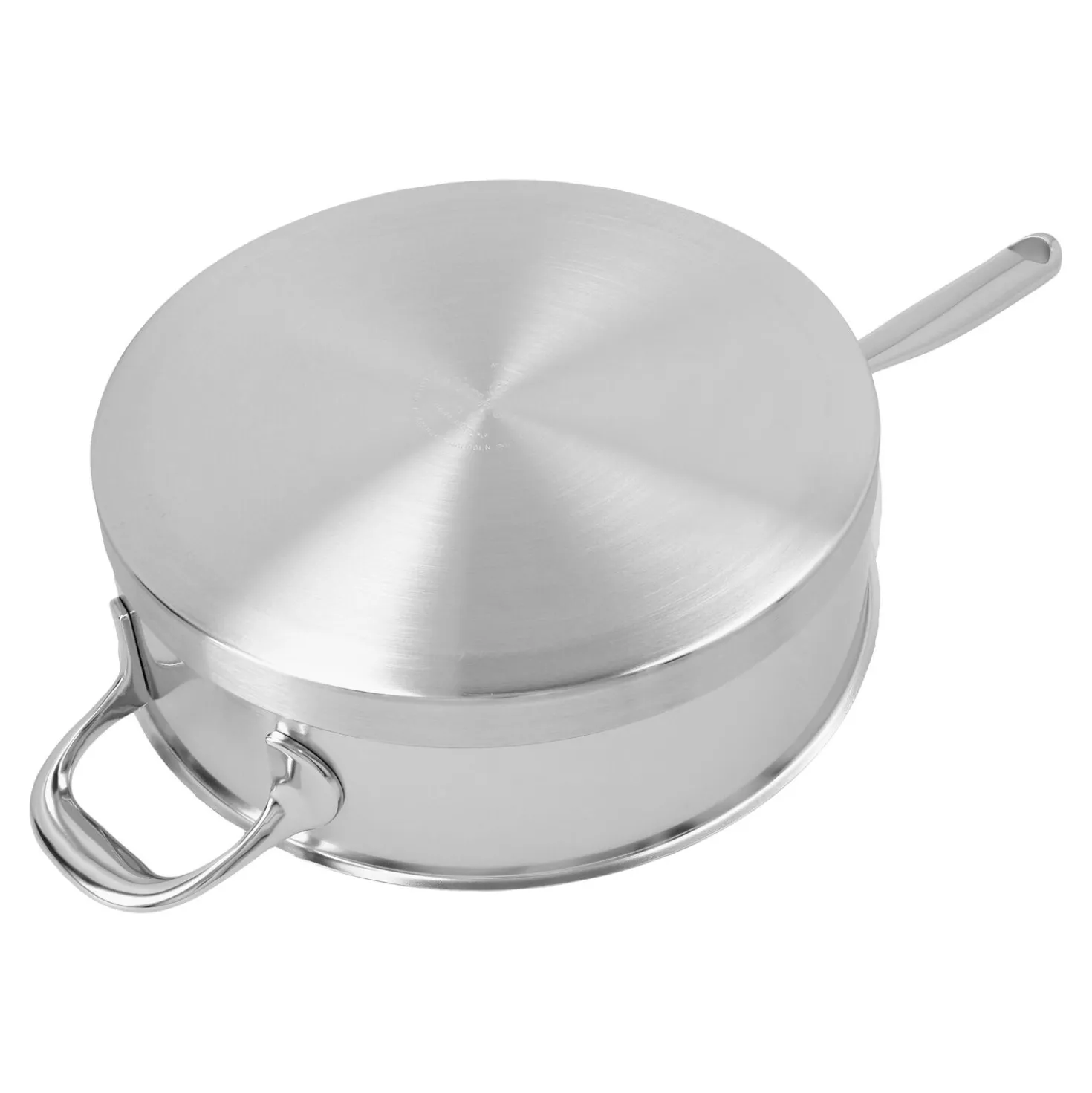 Stieltopf mit Deckel, niedrig 28 cm, 18/10 Edelstahl
