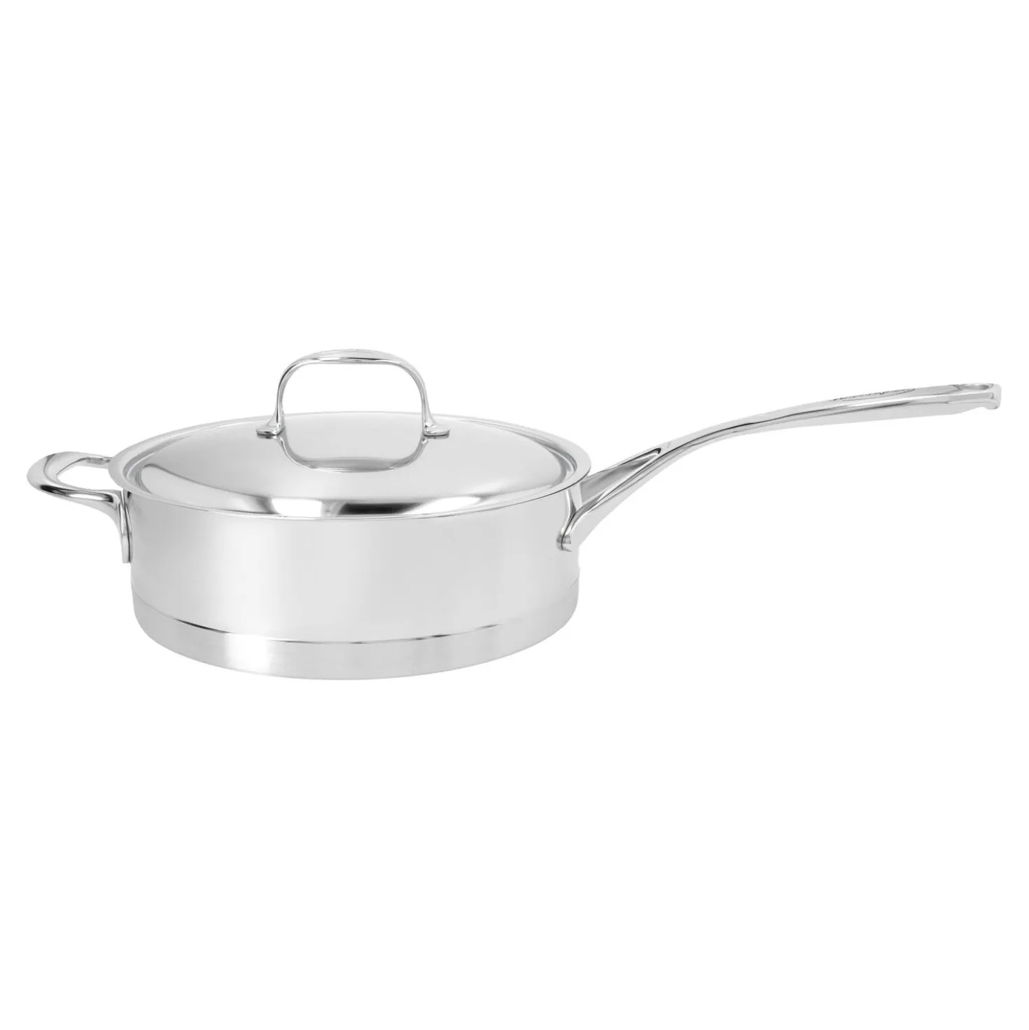 Stieltopf mit Deckel, niedrig 24 cm, 18/10 Edelstahl