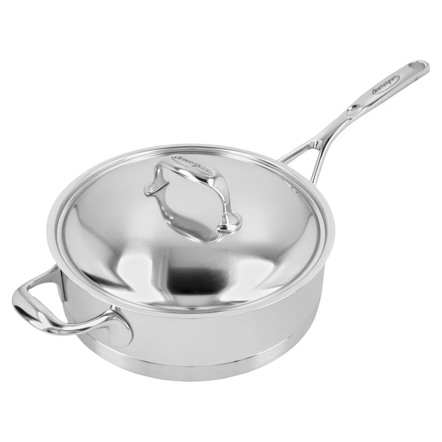 Stieltopf mit Deckel, niedrig 24 cm, 18/10 Edelstahl