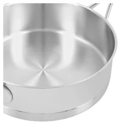 Stieltopf mit Deckel, niedrig 24 cm, 18/10 Edelstahl