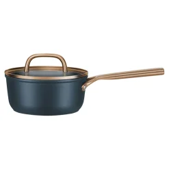 Stieltopf mit Glasdeckel 18 cm, Aluminium, Blau